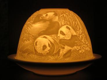 Dome Light Windlicht Pandabären, 32047, Kerzenfarm Hahn